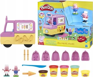 Play-Doh, ciastolina furgonetka z lodami, figurki Peppy i George'a| Prezent