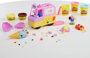 Play-Doh, ciastolina furgonetka z lodami, figurki Peppy i George'a| Prezent