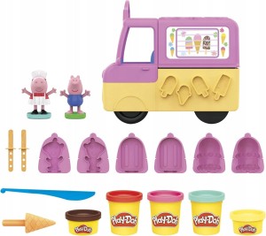 Play-Doh, ciastolina furgonetka z lodami, figurki Peppy i George'a| Prezent