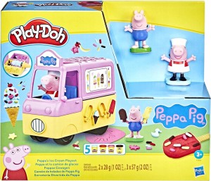 Play-Doh, ciastolina furgonetka z lodami, figurki Peppy i George'a| Prezent