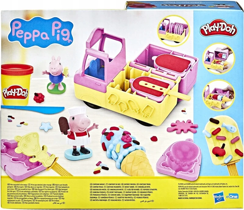 Play-Doh, ciastolina furgonetka z lodami, figurki Peppy i George'a| Prezent