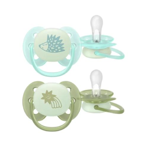 Smoczek Philips Avent ortodontyczny silikon 0-6 Night&Day SCF094/01 Jeż/Lew