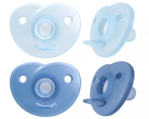 Philips Avent|Smoczek silikonowy okrągły, symetryczny |niebieski | 0-6 mscy