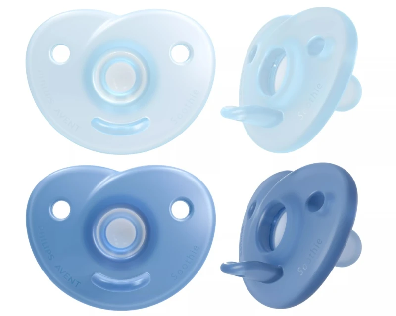 Philips Avent|Smoczek silikonowy okrągły, symetryczny |niebieski | 0-6 mscy