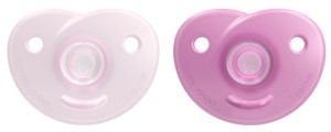Philips Avent|Smoczek silikonowy okrągły, symetryczny| różowy |0-6 miesięcy