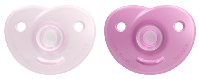 Philips Avent|Smoczek silikonowy okrągły, symetryczny| różowy |0-6 miesięcy
