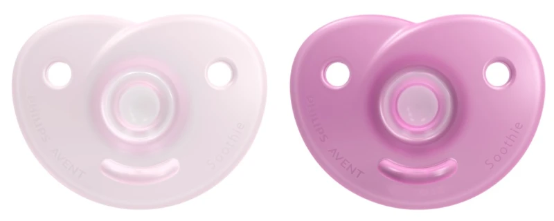 Philips Avent|Smoczek silikonowy okrągły, symetryczny| różowy |0-6 miesięcy
