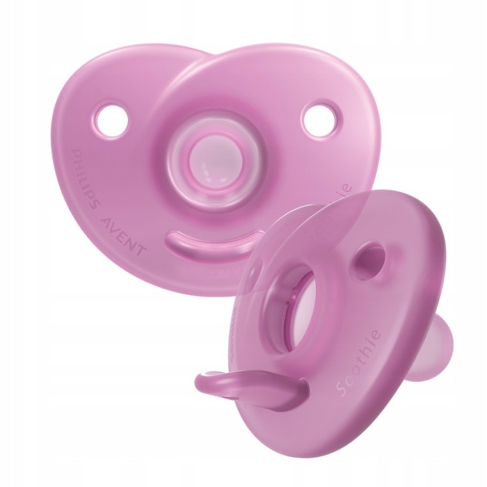 Philips Avent|Smoczek silikonowy okrągły, symetryczny| różowy |0-6 miesięcy