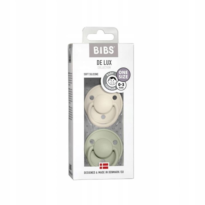Smoczki silikonowe BIBS DE LUX 2-PACK | Ivory&Sage | ONE SIZE