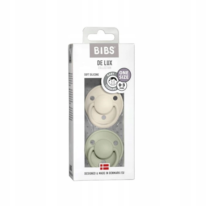 Smoczki silikonowe BIBS DE LUX 2-PACK | Ivory&Sage | ONE SIZE