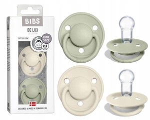 Smoczki silikonowe BIBS DE LUX 2-PACK | Ivory&Sage | ONE SIZE