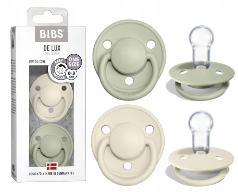 Smoczki silikonowe BIBS DE LUX 2-PACK | Ivory&Sage | ONE SIZE
