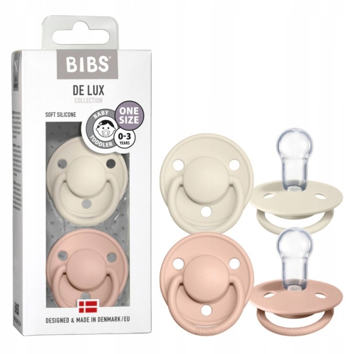 Smoczki silikonowe BIBS DE LUX 2-PACK | Ivory & Blush | ONE SIZE
