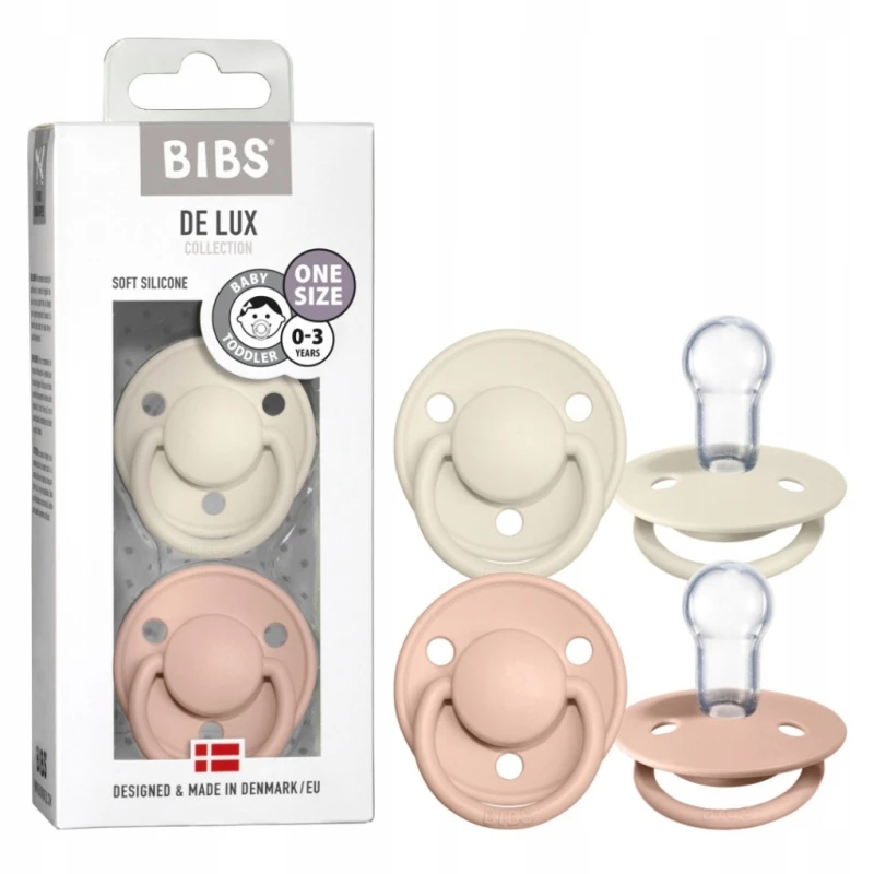 Smoczki silikonowe BIBS DE LUX 2-PACK | Ivory & Blush | ONE SIZE