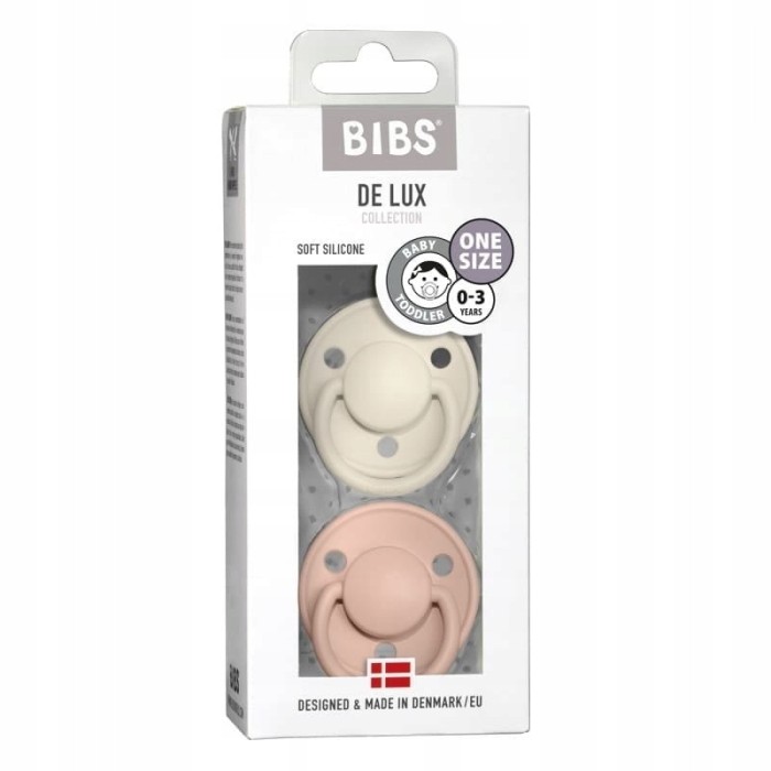 Smoczki silikonowe BIBS DE LUX 2-PACK | Ivory & Blush | ONE SIZE