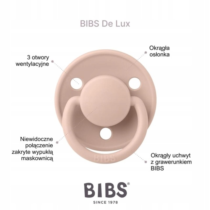 Smoczki silikonowe BIBS DE LUX 2-PACK | Ivory & Blush | ONE SIZE