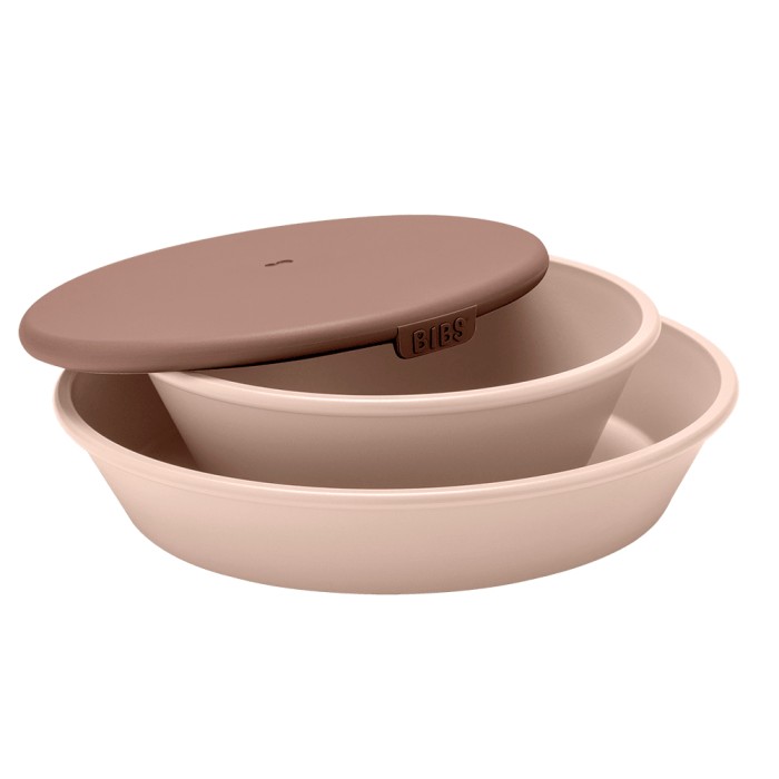 BIBS | Zestaw obiadowy | Talerzyk i Miseczka DINNER PLATE SET | kolor BLUSH