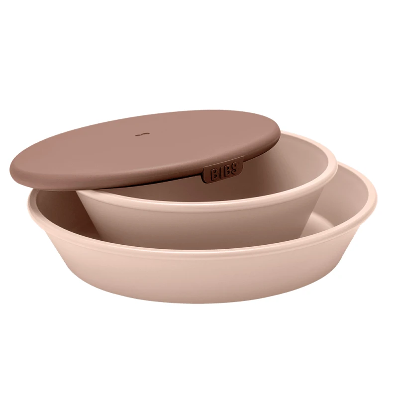 BIBS | Zestaw obiadowy | Talerzyk i Miseczka DINNER PLATE SET | kolor BLUSH