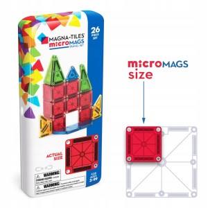 Magna-Tiles | Klocki magnetyczne | Travel microMAGS 26 elementów