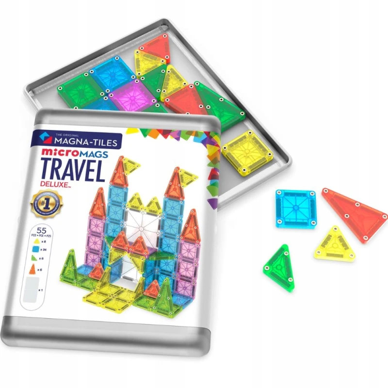Magna-Tiles | Klocki magnetyczne | Travel microMAGS XL 55 elementów