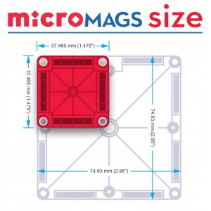 Magna-Tiles | Klocki magnetyczne | Travel microMAGS XL 55 elementów