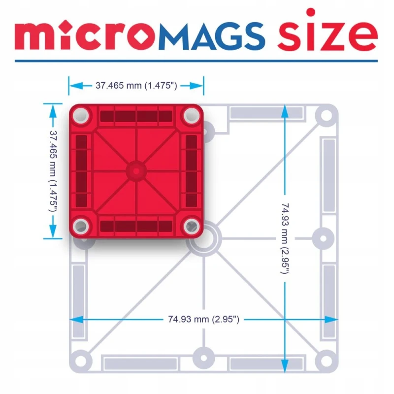 Magna-Tiles | Klocki magnetyczne | Travel microMAGS XL 55 elementów