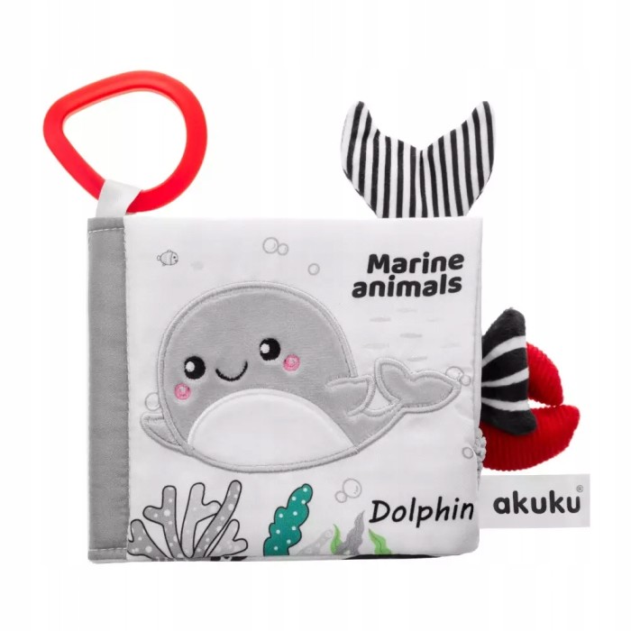 Akuku A0480 | Miękka książeczka sensoryczna | MARINE ANIMALS