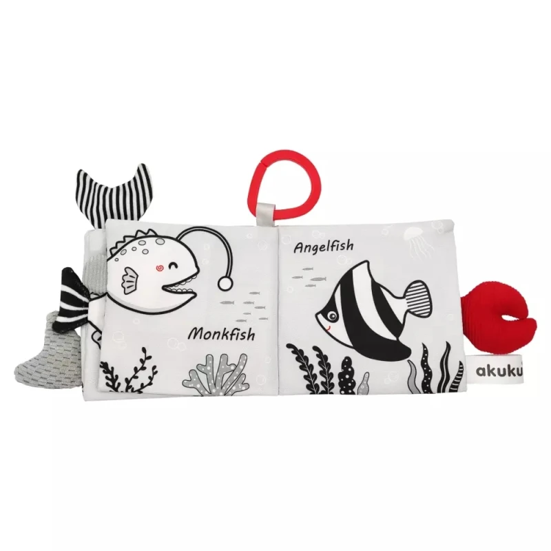 Akuku A0480 | Miękka książeczka sensoryczna | MARINE ANIMALS