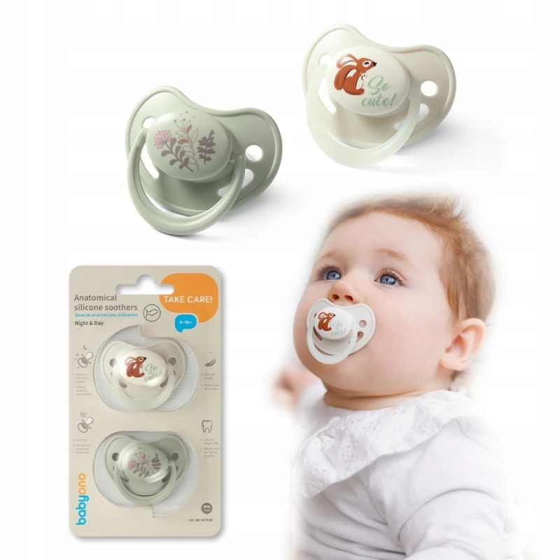 BABYONO 1670/02 | Smoczki anatomiczne silikonowe 6-18 m