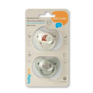 BABYONO 1670/02 | Smoczki anatomiczne silikonowe 6-18 m