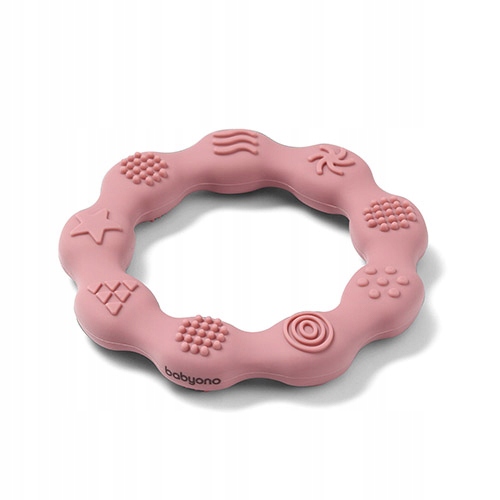 BABYONO |Gryzak silikonowy RING różowy | 825/02