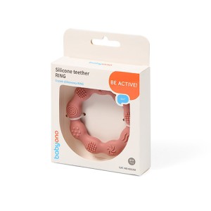 BABYONO |Gryzak silikonowy RING różowy | 825/02