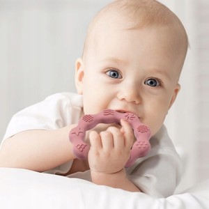 BABYONO |Gryzak silikonowy RING różowy | 825/02