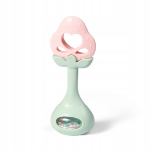 BABYONO | Edukacyjny gryzak z grzechotką | STRAWBERRY