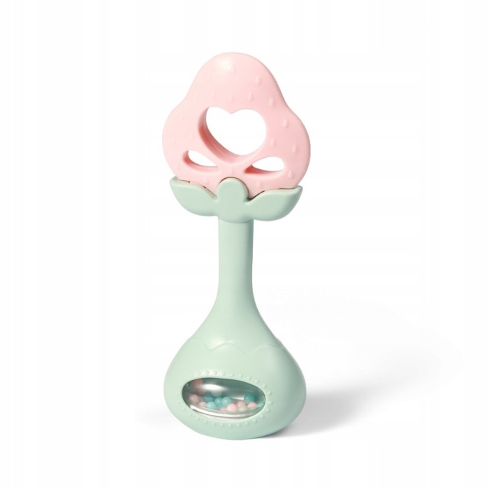BABYONO | Edukacyjny gryzak z grzechotką | STRAWBERRY