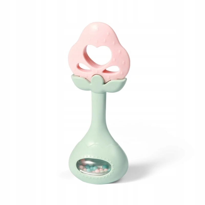 BABYONO | Edukacyjny gryzak z grzechotką | STRAWBERRY