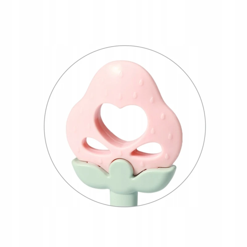 BABYONO | Edukacyjny gryzak z grzechotką | STRAWBERRY