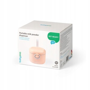 BABYONO | Przenośny pojemnik na mleko w proszku |kolor brzoskwiniowy |240ml