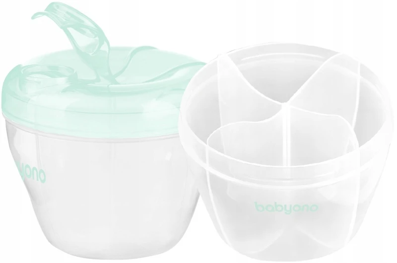BABYONO | Pojemnik na mleko w proszku 1022 | przezroczysty miętowy
