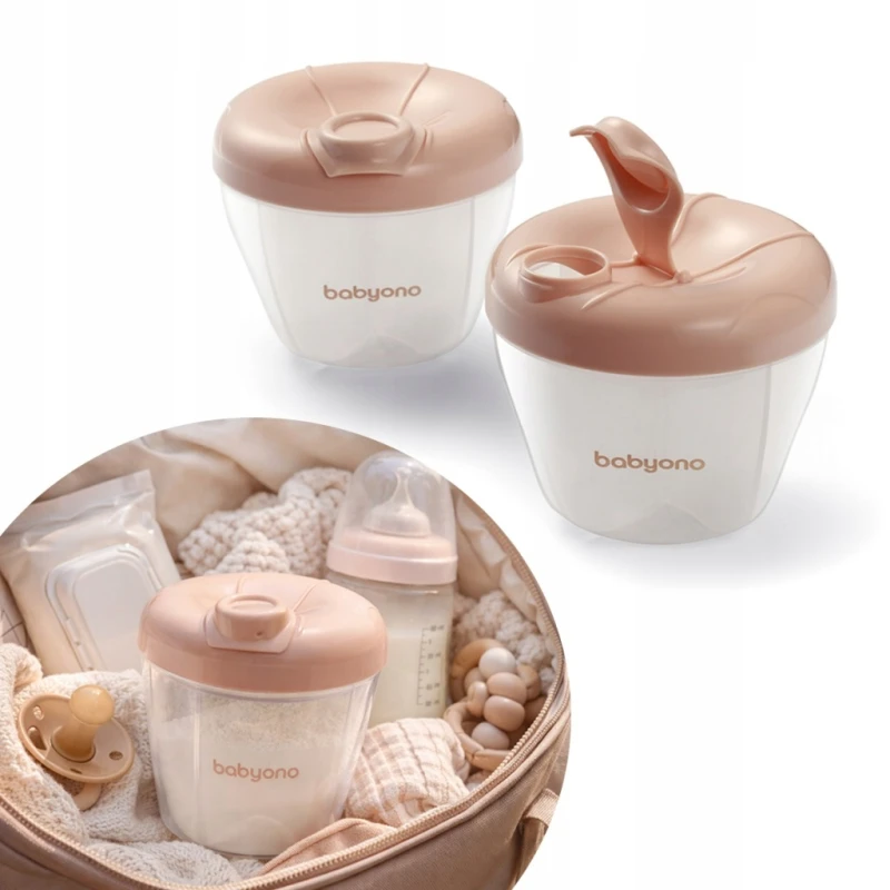 BABYONO | Pojemnik na mleko w proszku 1022/01 | przezroczysty beżowy
