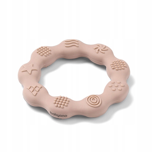 BABYONO |Gryzak silikonowy RING beżowy| 825/04