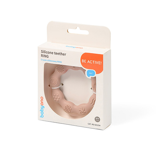 BABYONO |Gryzak silikonowy RING beżowy| 825/04