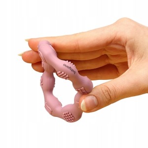 BABYONO |Gryzak silikonowy RING beżowy| 825/04