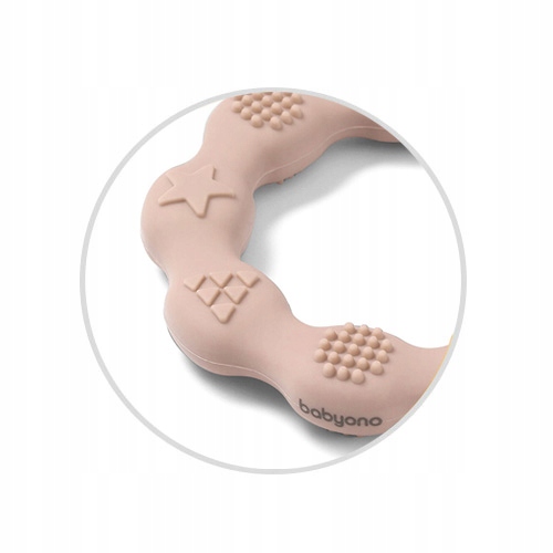 BABYONO |Gryzak silikonowy RING beżowy| 825/04
