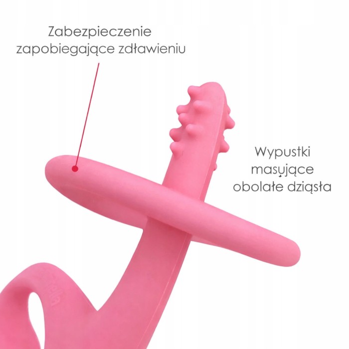 Mombella | Gryzak silikonowy na ząbkowanie | Dancing Elephant Pink