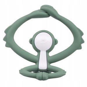 Mombella | Gryzak silikonowy na ząbkowanie | Małpka Light Green