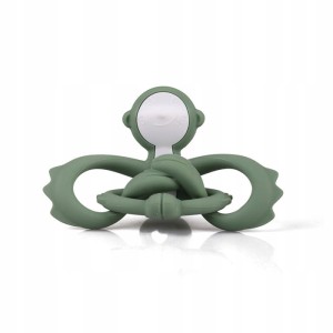 Mombella | Gryzak silikonowy na ząbkowanie | Małpka Light Green