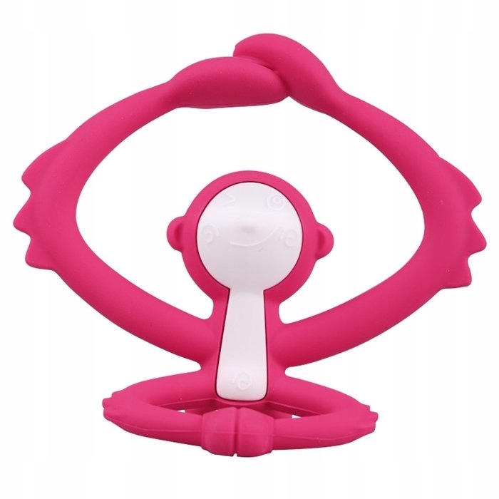 Mombella | Gryzak silikonowy na ząbkowanie | Małpka Dark Pink