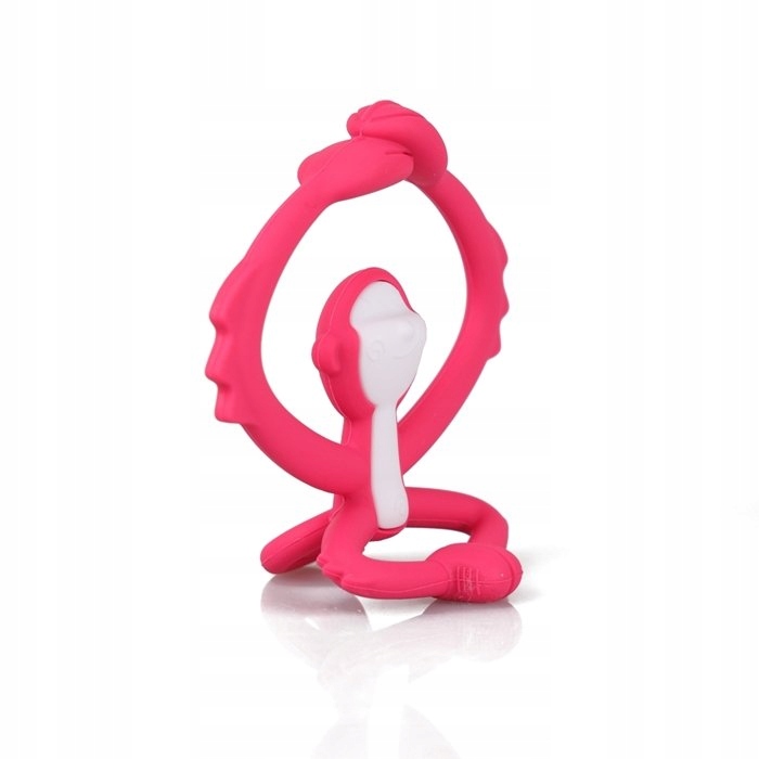 Mombella | Gryzak silikonowy na ząbkowanie | Małpka Dark Pink