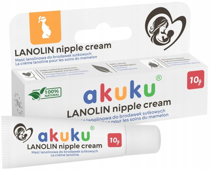 Akuku A0713 Maść LANOLINOWA krem do brodawek sutkowych 10g CZYSTA LANOLINA